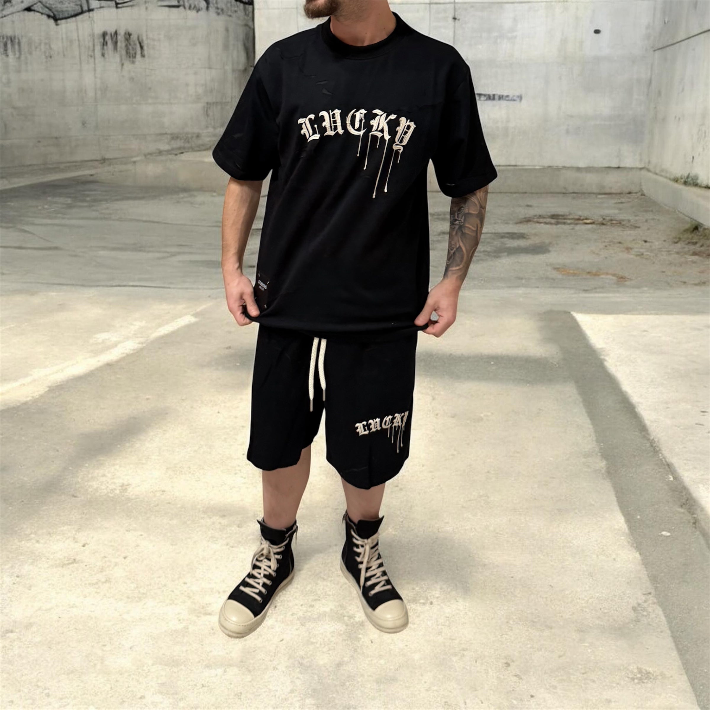 Coordinato black edition short set