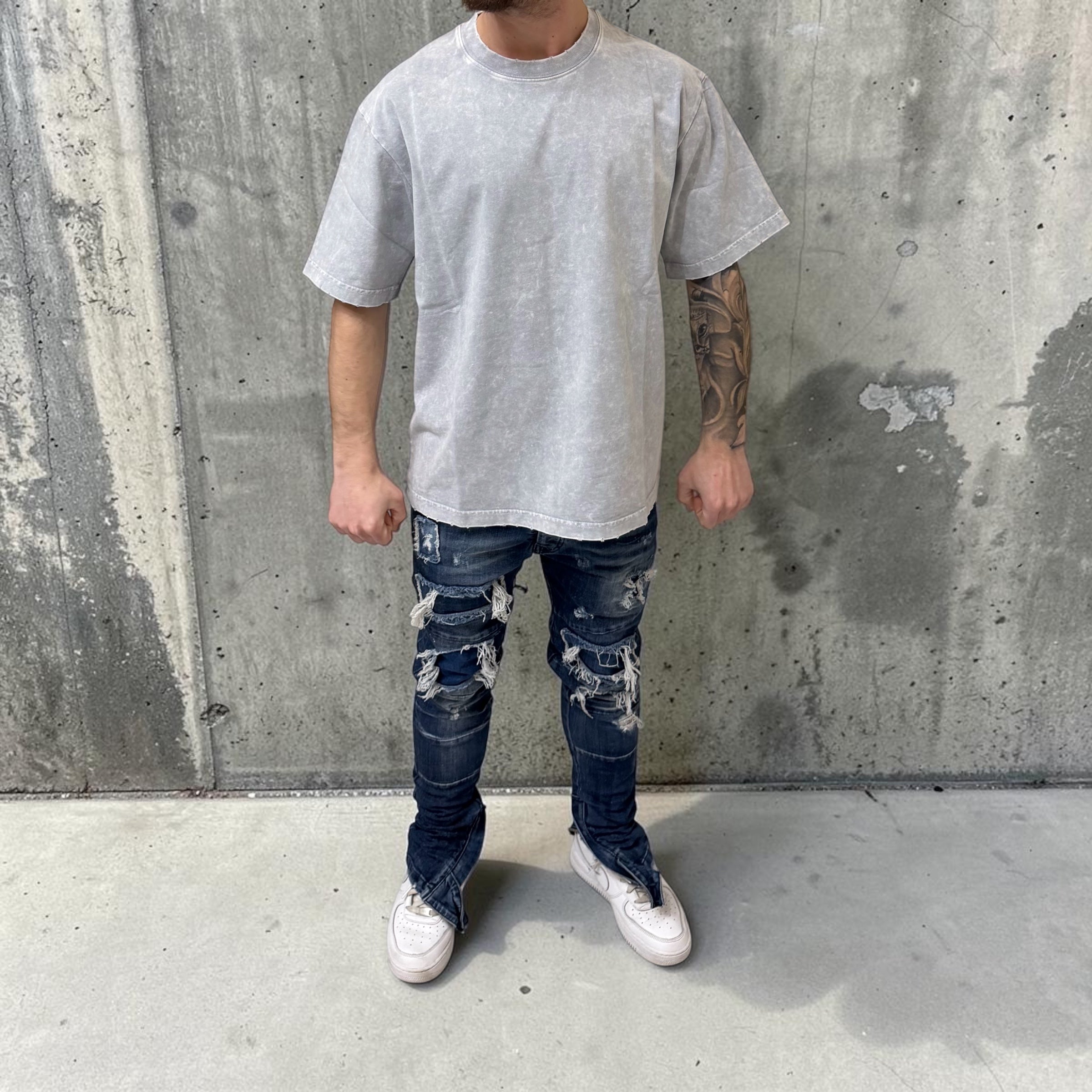Shirt “marbled”light Gray
