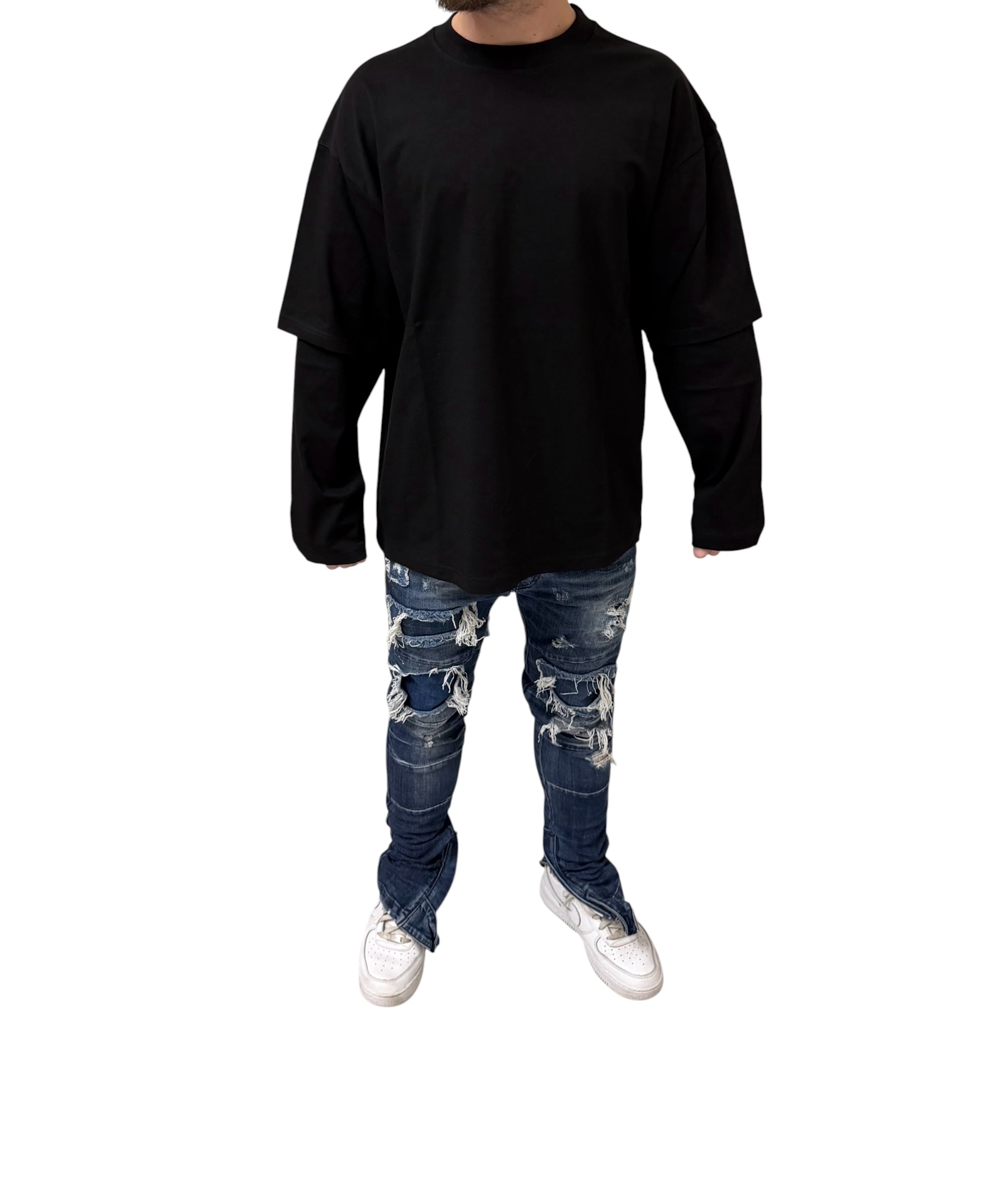 Shirt longsleeve double black