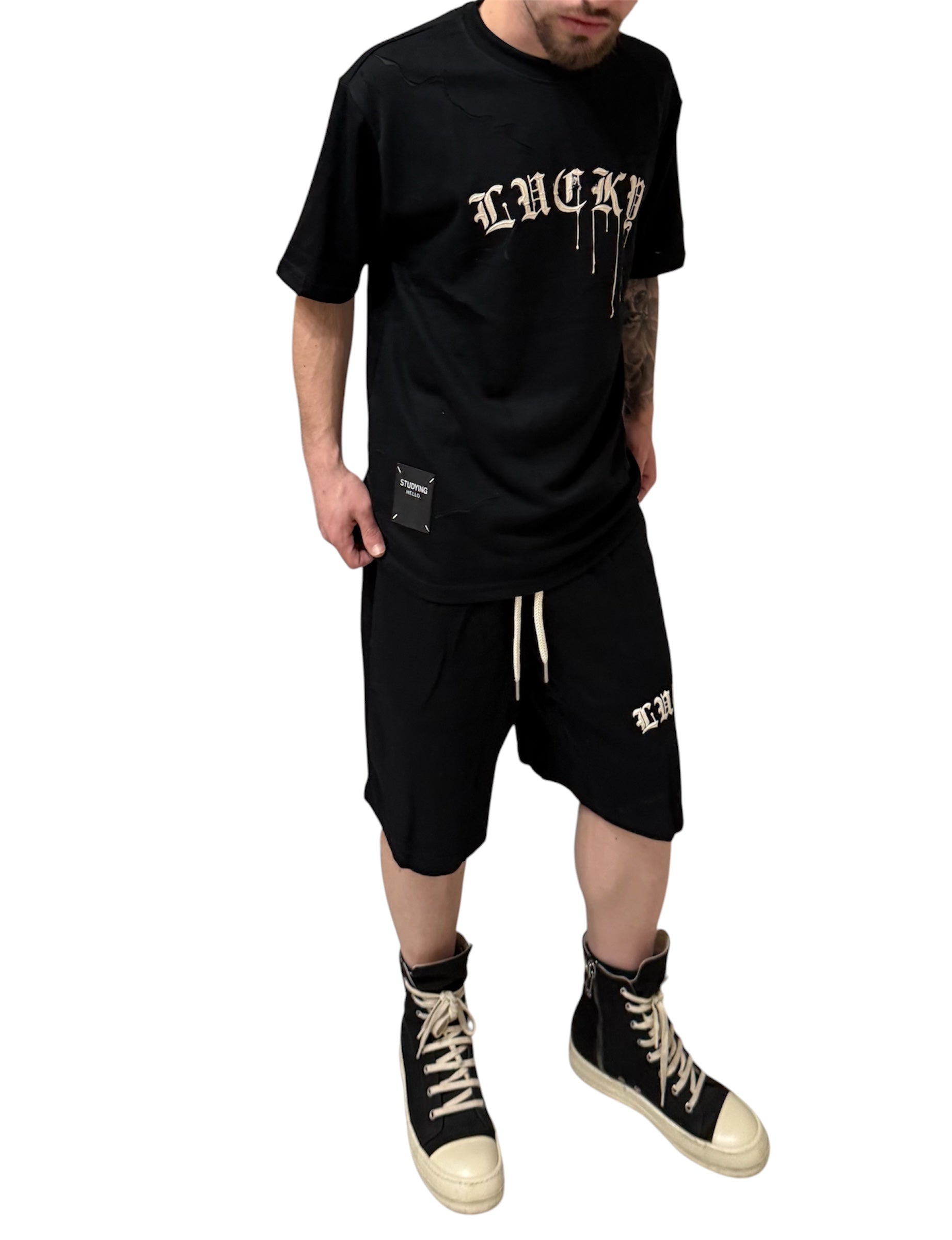 Coordinato black edition short set