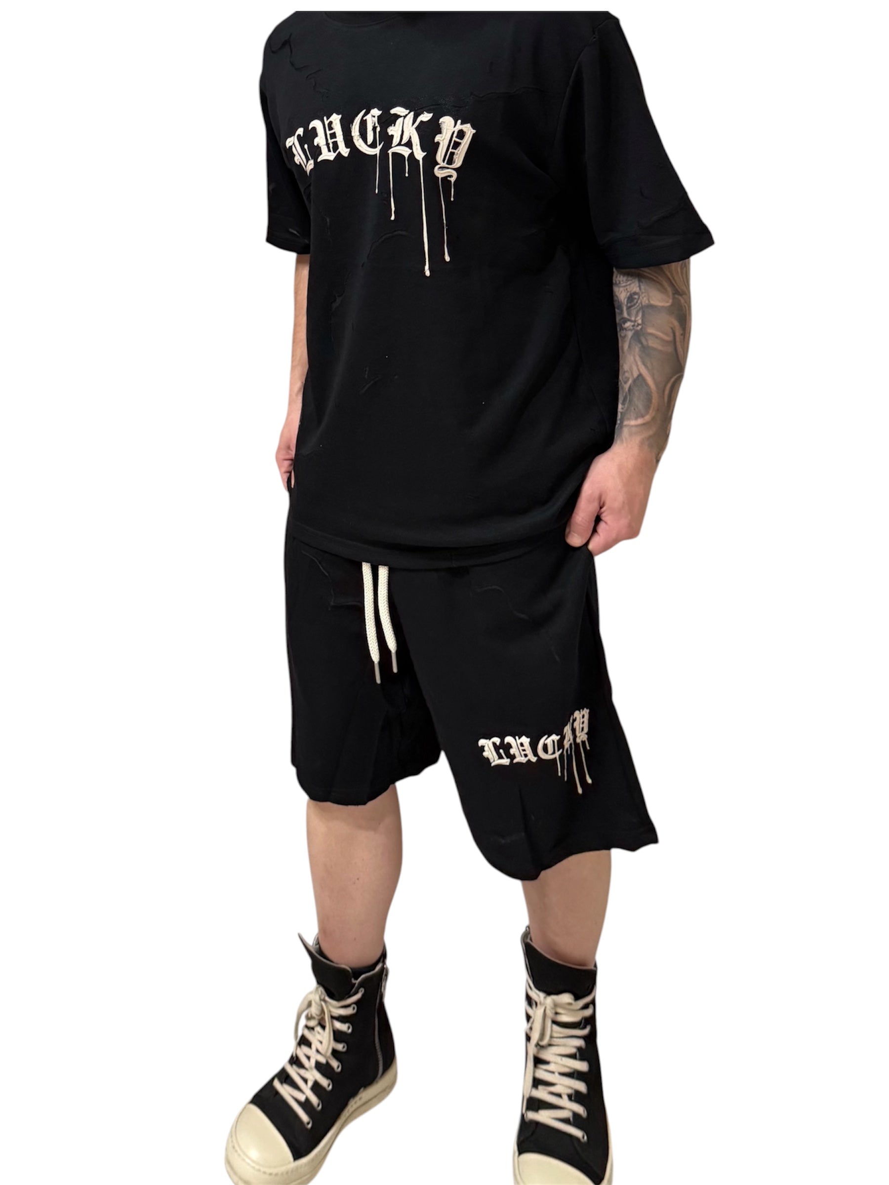 Coordinato black edition short set
